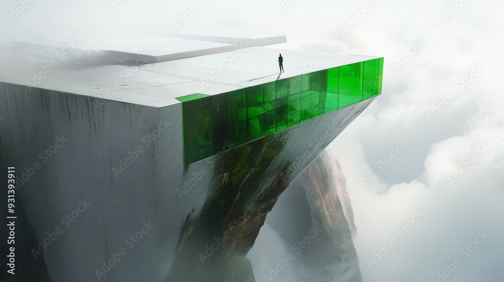 A drawing of a green, energy-efficient building. A drawing of a green, energy-efficient building.
