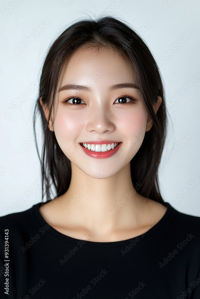 Asian woman positive smile on white background, beauty positive smile Asian woman positive smile on white background, beauty positive smile