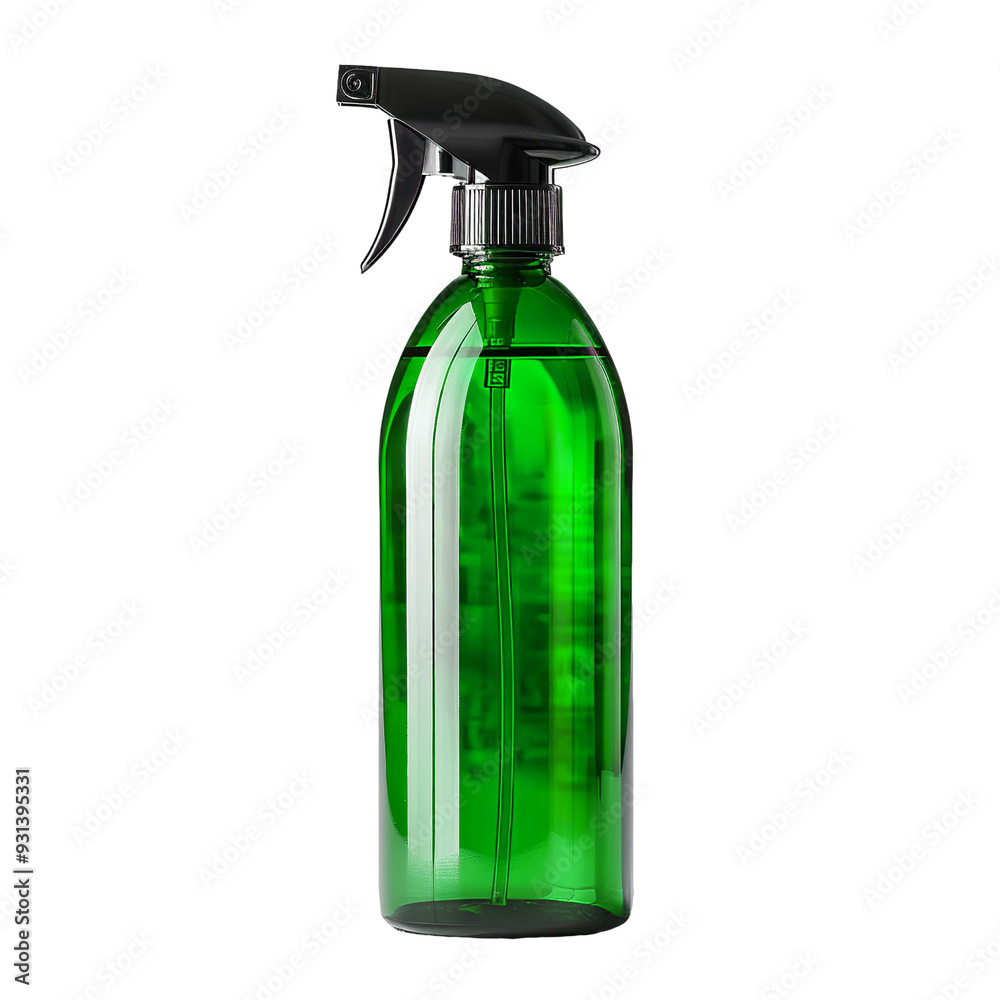 Front view of a Green hair spray bottle with no labels isolated on a white transparent background. Front view of a Green hair spray bottle with no labels isolated on a white transparent background.