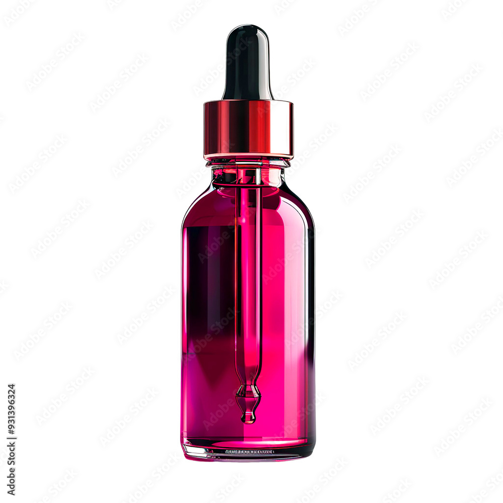 Front view of a Magenta cuticle oil bottle with no labels isolated on a white transparent background Front view of a Magenta cuticle oil bottle with no labels isolated on a white transparent background