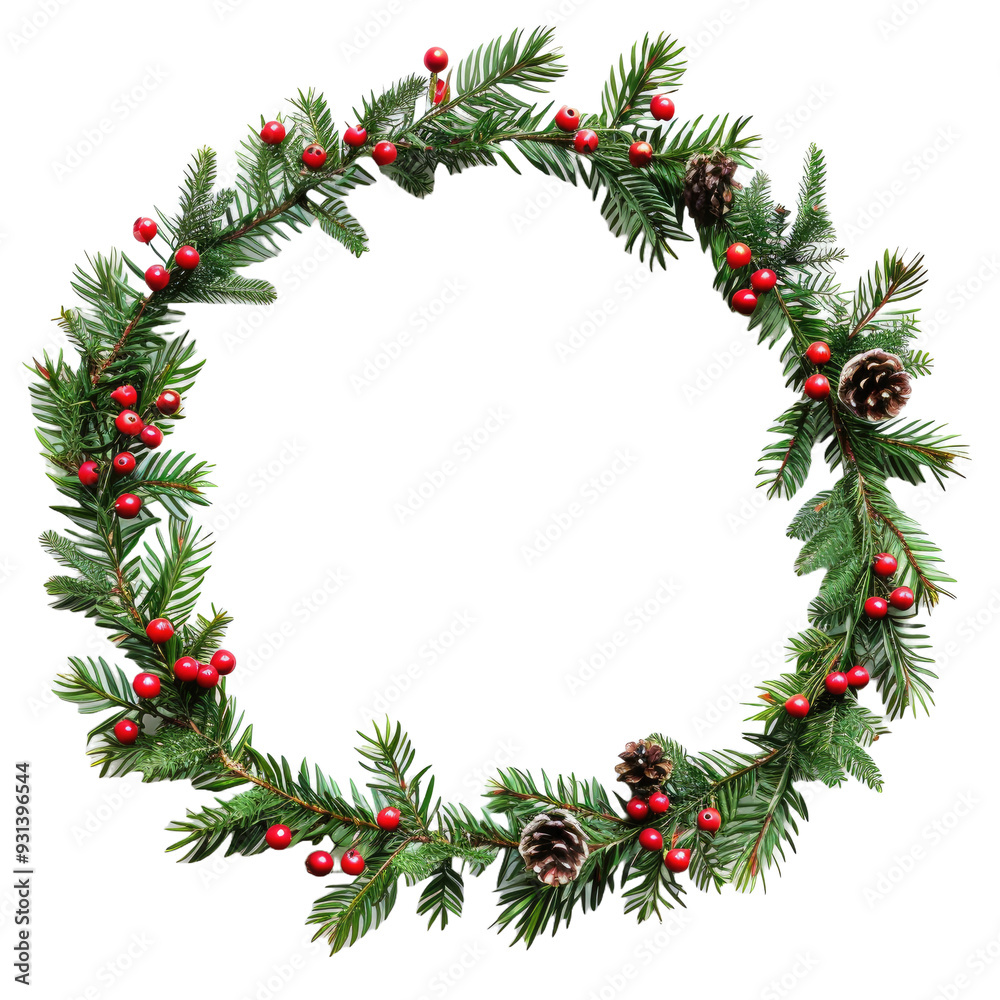 A Circle Wreath of Christmas Decorations