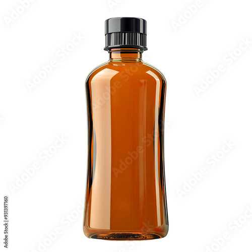 Front view of a orange styling gel bottle with no labels isolated on a white transparent background