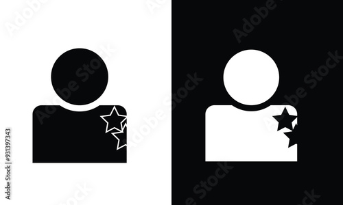 human talent icon, best employee concept with star and man thin line symbol on white background - editable stroke vector eps10