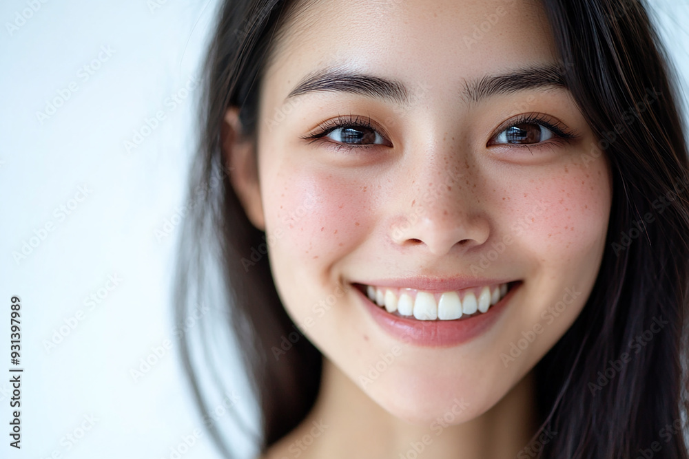 Asian woman positive smile on white background, beauty positive smile Asian woman positive smile on white background, beauty positive smile