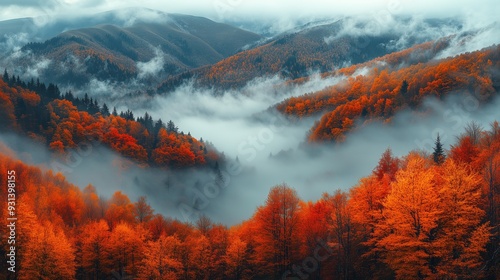 autumn landscape with mountains