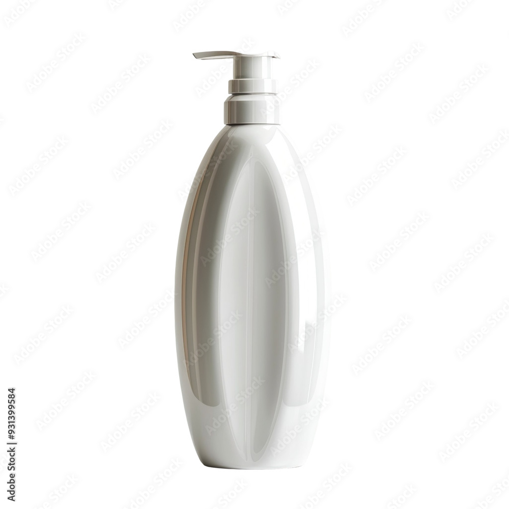 Front view of a white opaque hair shampoo bottle with no labels isolated on a white transparent background. Front view of a white opaque hair shampoo bottle with no labels isolated on a white transparent background.