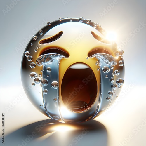 Sad glass smiley