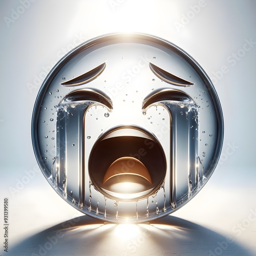 Glass crying face smiley