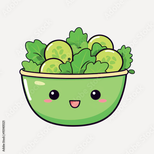 Cute salad bowl illustration