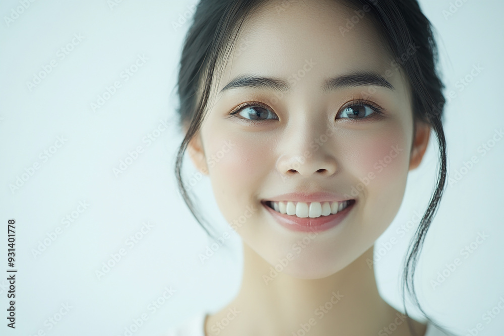 Asian woman positive smile on white background, beauty positive smile Asian woman positive smile on white background, beauty positive smile