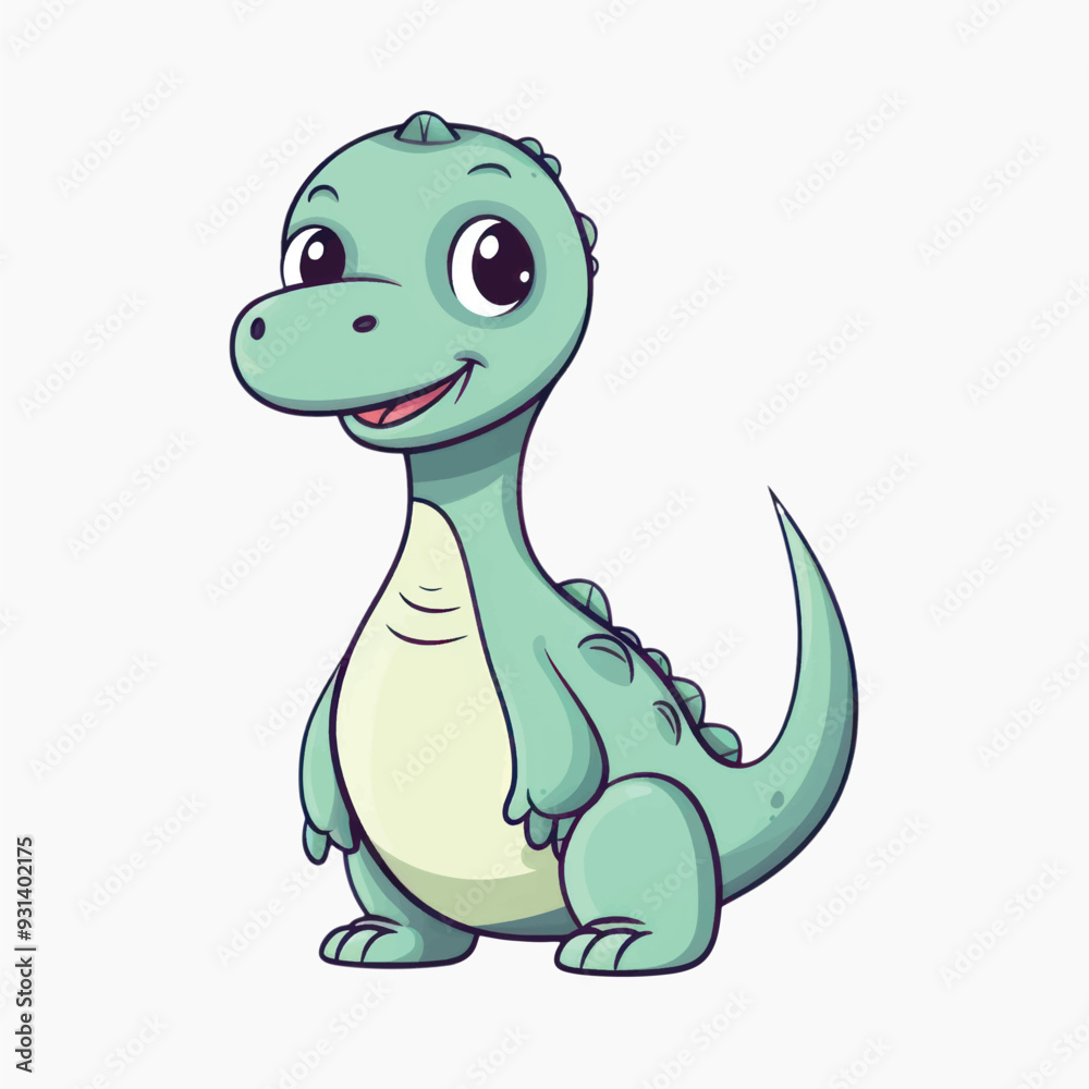 Fototapeta premium Cute cartoon dinosaur illustration
