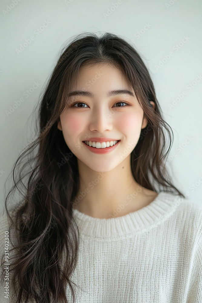 Asian woman positive smile on white background, beauty positive smile Asian woman positive smile on white background, beauty positive smile