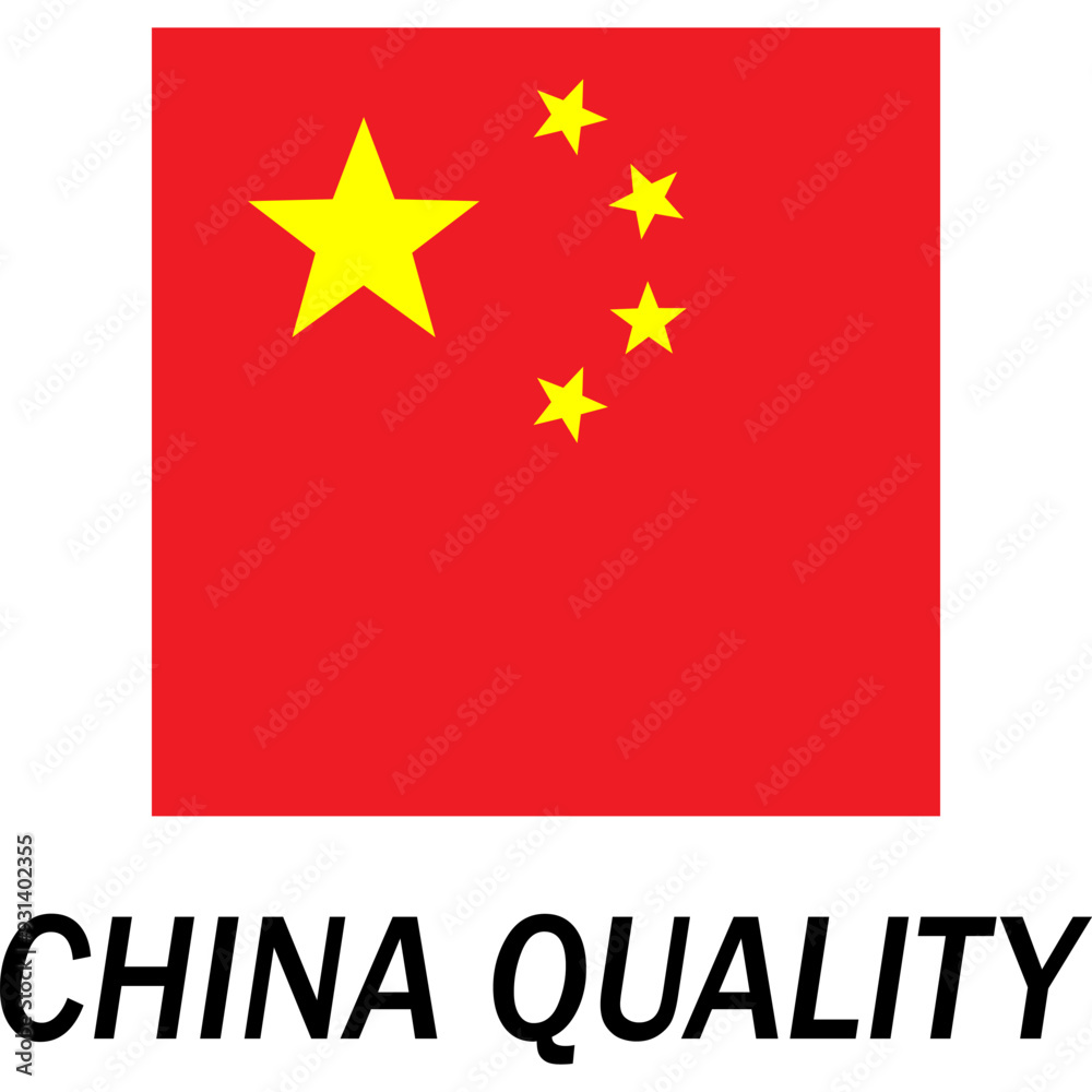 Made in China, Chinese Quality, China Flag , Chinese Product Emblem. Vector Flat Icon Label Made in China, Chinese Quality, China Flag , Chinese Product Emblem. Vector Flat Icon Label