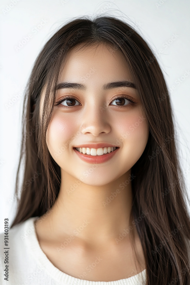 Asian woman positive smile on white background, beauty positive smile Asian woman positive smile on white background, beauty positive smile