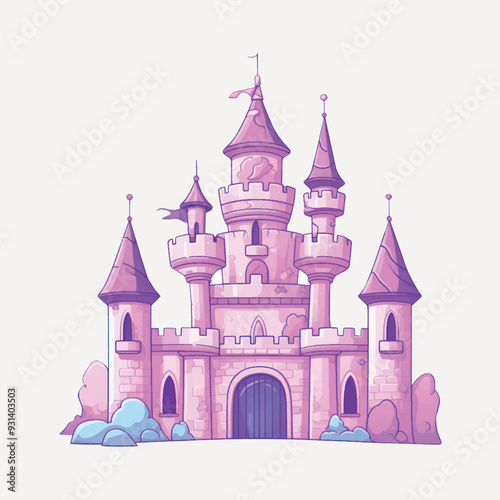 Enchanting fairytale castle illustration