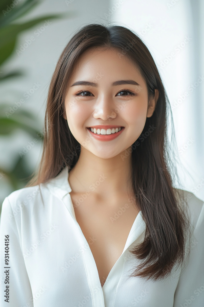 Asian woman positive smile on white background, beauty positive smile Asian woman positive smile on white background, beauty positive smile