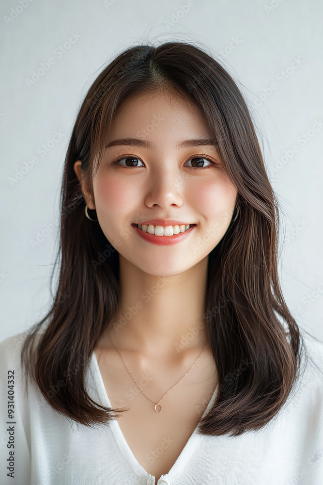 Asian woman positive smile on white background, beauty positive smile Asian woman positive smile on white background, beauty positive smile