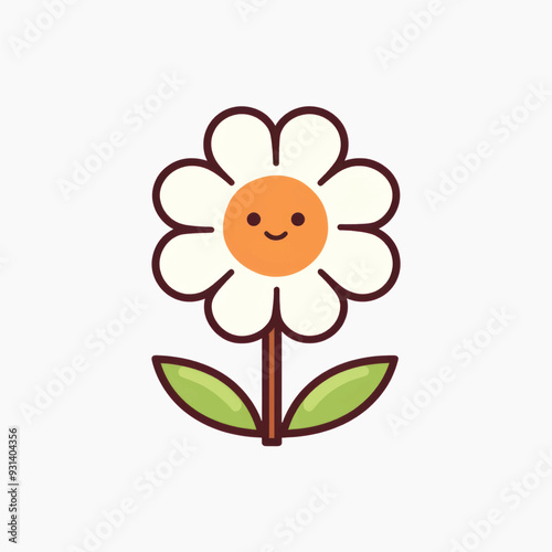 Cute smiling flower illustration