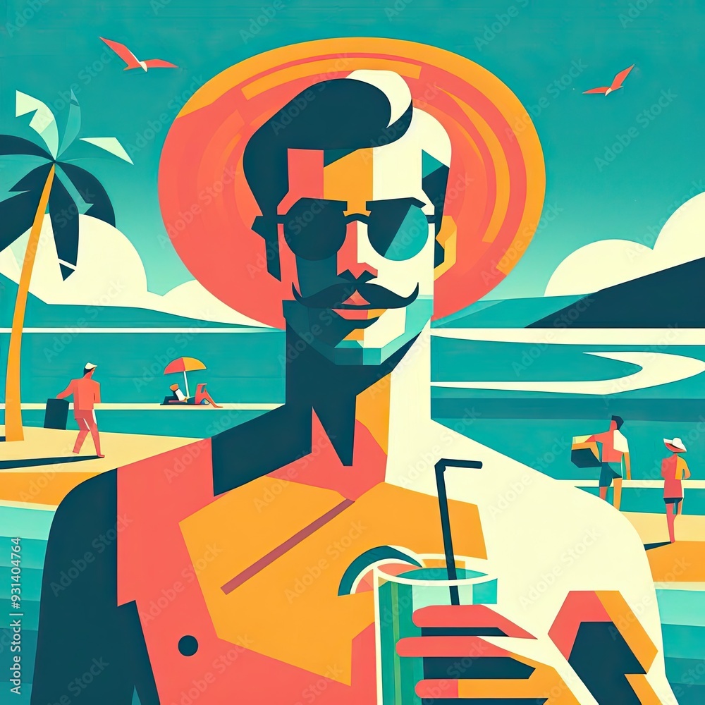 Stylized Male Traveler with Camera: A Retro-Inspired Illustration of a Modern Explorer with Generative AI. Stylized Male Traveler with Camera: A Retro-Inspired Illustration of a Modern Explorer with Generative AI.