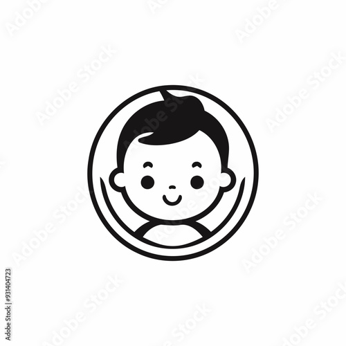 Cute baby logo design vector template