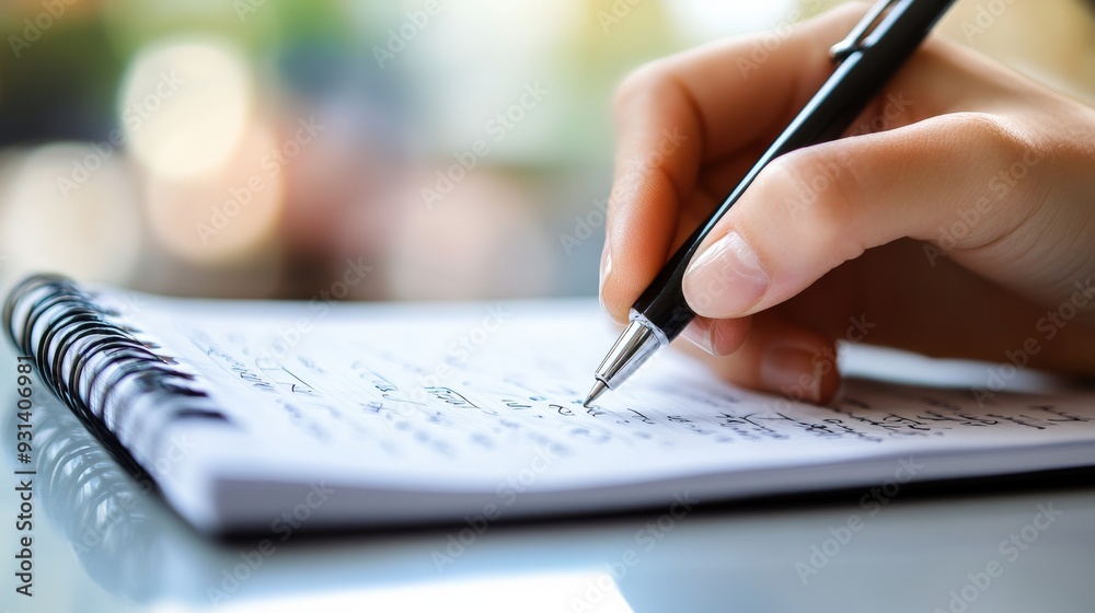 A writer closes their notebook with satisfaction, reflecting on a productive day of journaling in a calm, inspiring environment A writer closes their notebook with satisfaction, reflecting on a productive day of journaling in a calm, inspiring environment