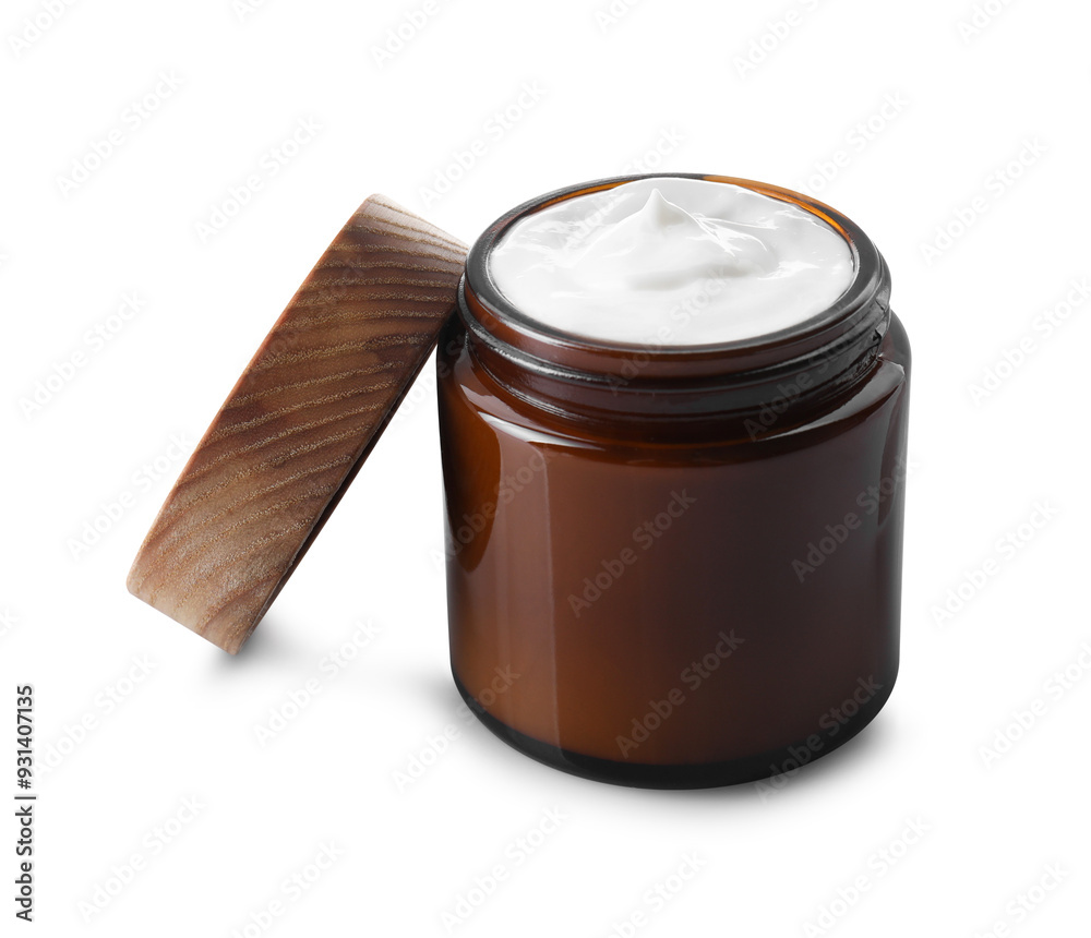 Jar of facial cream isolated on white Jar of facial cream isolated on white