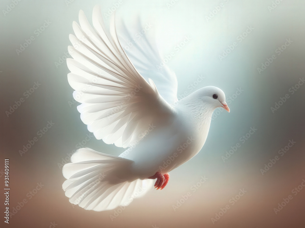 A white tumbler pigeon in mid-flight, graceful posture, wings elegantly spread. A white tumbler pigeon in mid-flight, graceful posture, wings elegantly spread.