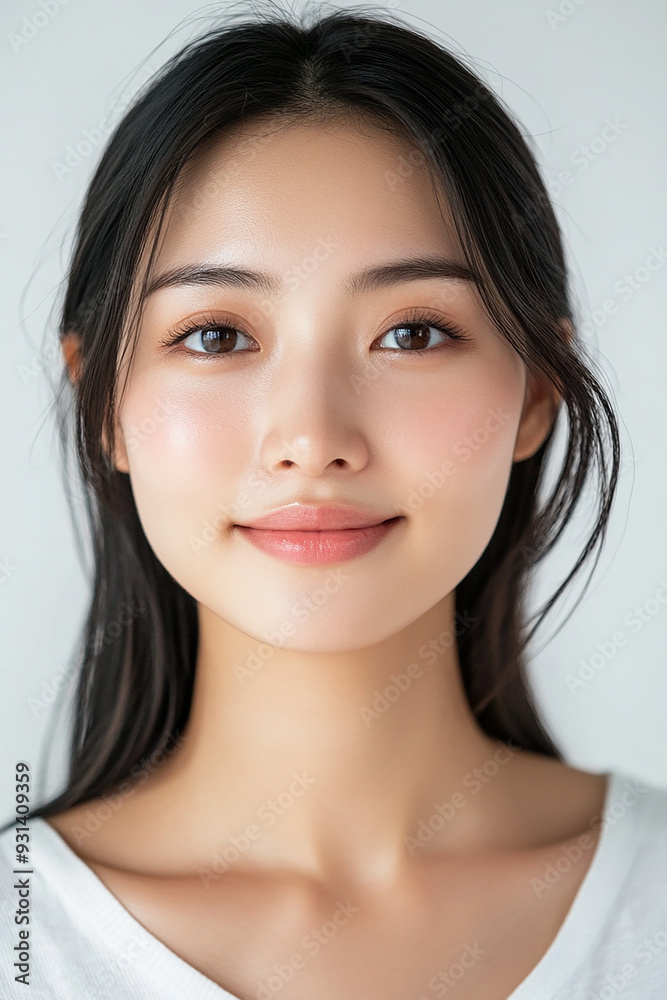 Asian woman positive smile on white background, beauty positive smile Asian woman positive smile on white background, beauty positive smile