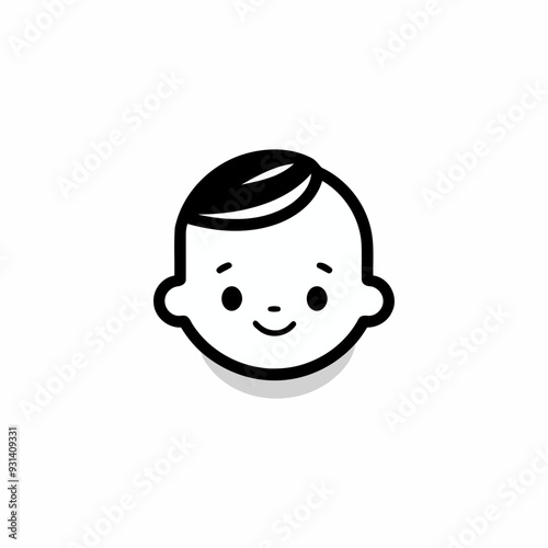 Cute baby logo design vector template