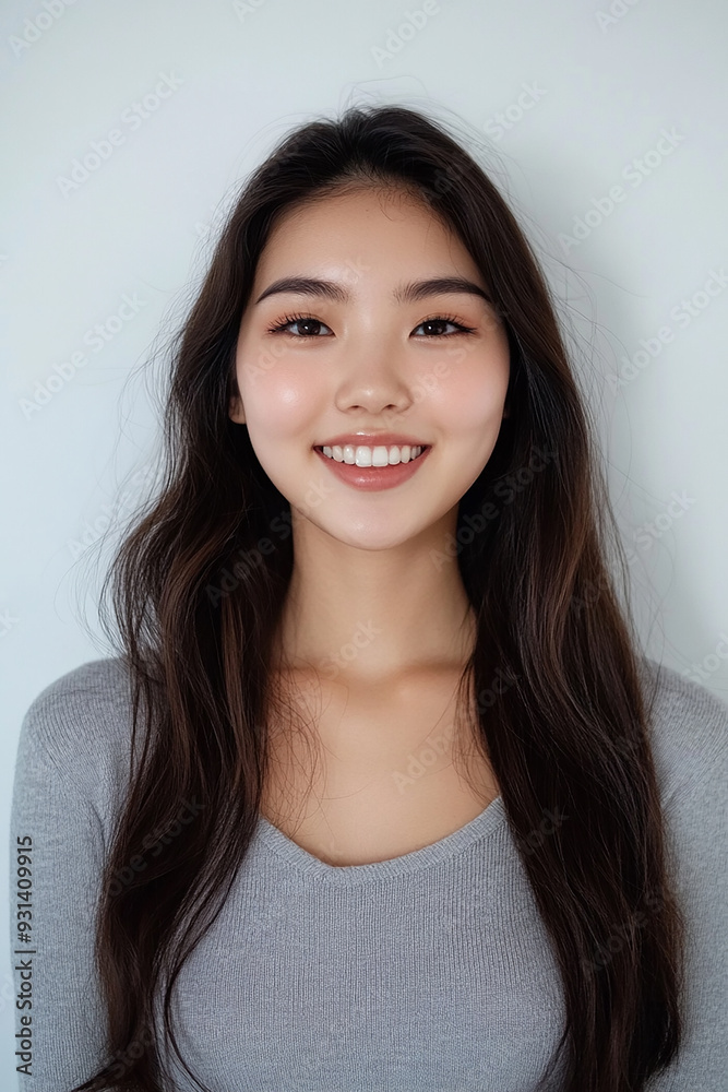 Asian woman positive smile on white background, beauty positive smile Asian woman positive smile on white background, beauty positive smile