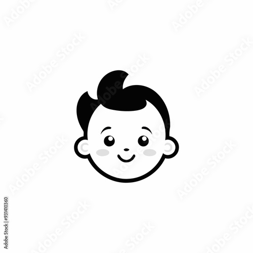 Cute baby logo design vector