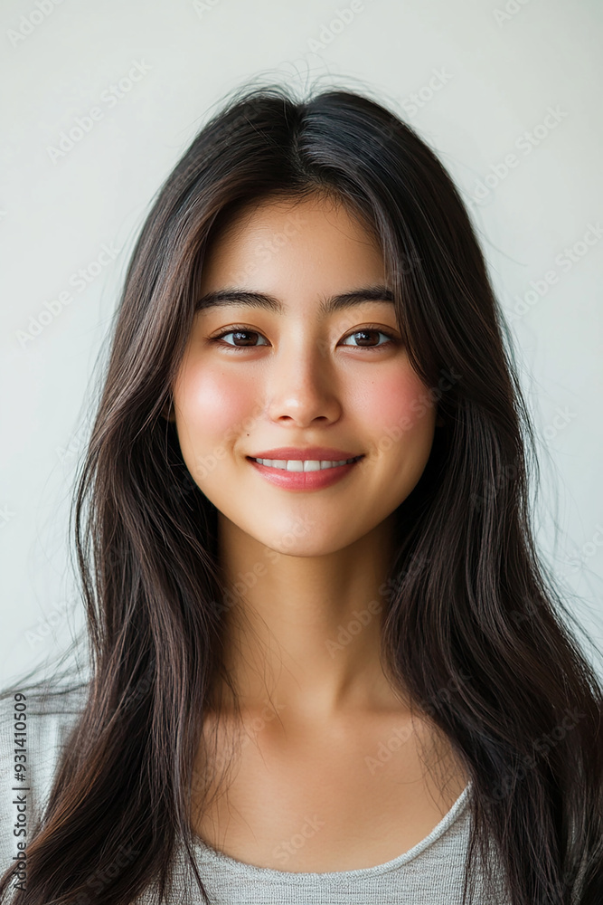 Asian woman positive smile on white background, beauty positive smile Asian woman positive smile on white background, beauty positive smile