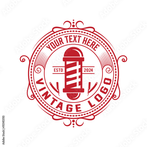 Wallpaper Mural Barber shop logo and white vintage labels illustration templates vintage design tools vector. Torontodigital.ca