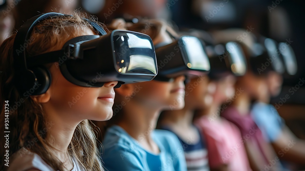Children Immersed in Virtual Reality Experience Children Immersed in Virtual Reality Experience