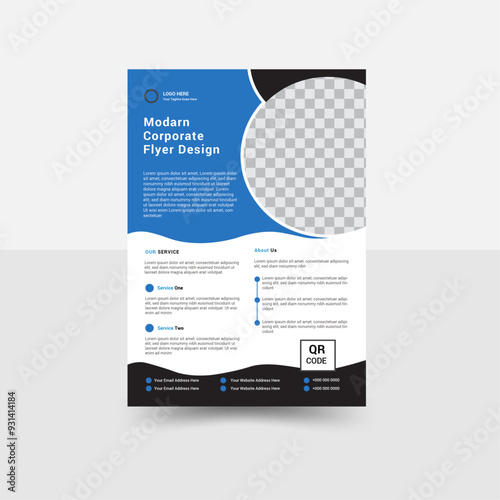  Corporate creative simple business flyer template design or modern vector company brochure template design , business modern layout, marketing , business proposal , new digital marketing flyer design photo