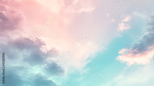 A gentle morning scene with wispy, ethereal clouds drifting lazily across a pastel sky. The clouds are delicate and almost translucent, giving the impression of a calm and peaceful start to the day