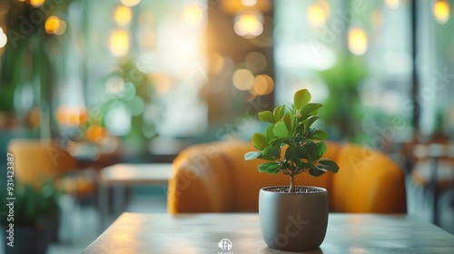 Defocus blurred abstract background of scandinavian interior : Generative AI