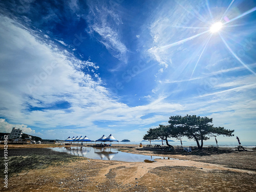 beach in the morning