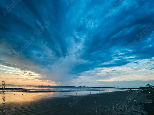 Hot Summer beautiful sunset in the West Sea in South Korea
