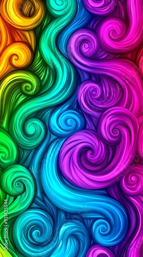 Abstract Swirling Rainbow Pattern