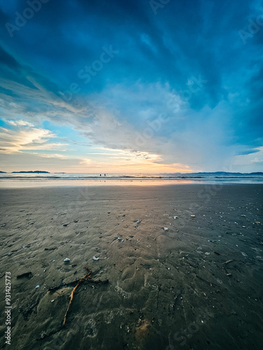 Hot Summer beautiful sunset in the West Sea in South Korea