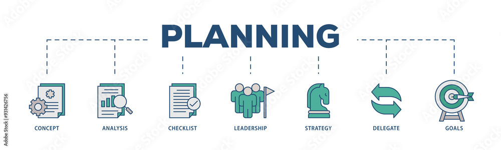 Planning icons process structure web banner illustration of concept, analysis, checklist, leadership, strategy, delegate and goals icon png transparent background. Planning icons process structure web banner illustration of concept, analysis, checklist, leadership, strategy, delegate and goals icon png transparent background.
