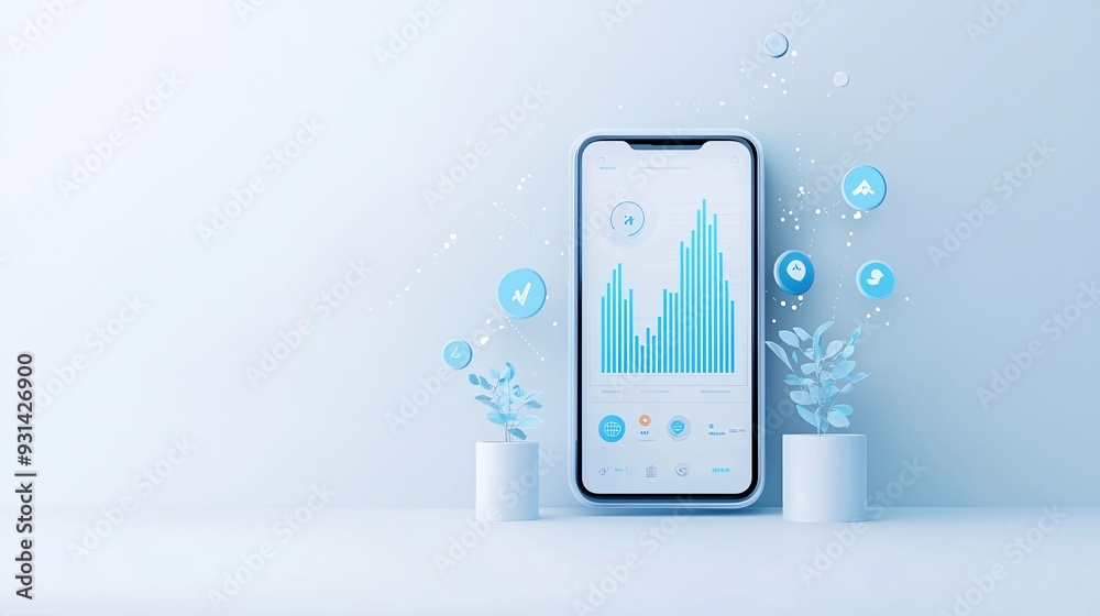Digital wallet interface with real-time financial analytics ...