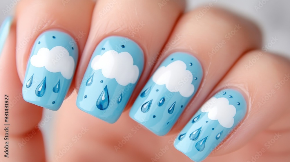 Rainy Day Nail Art. Rainy Day Nail Art.