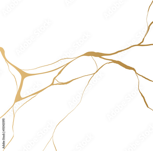 Golden Kintsugi Crack Pattern