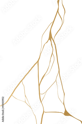 Golden Kintsugi Crack Pattern
