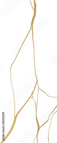 Golden Kintsugi Crack Pattern