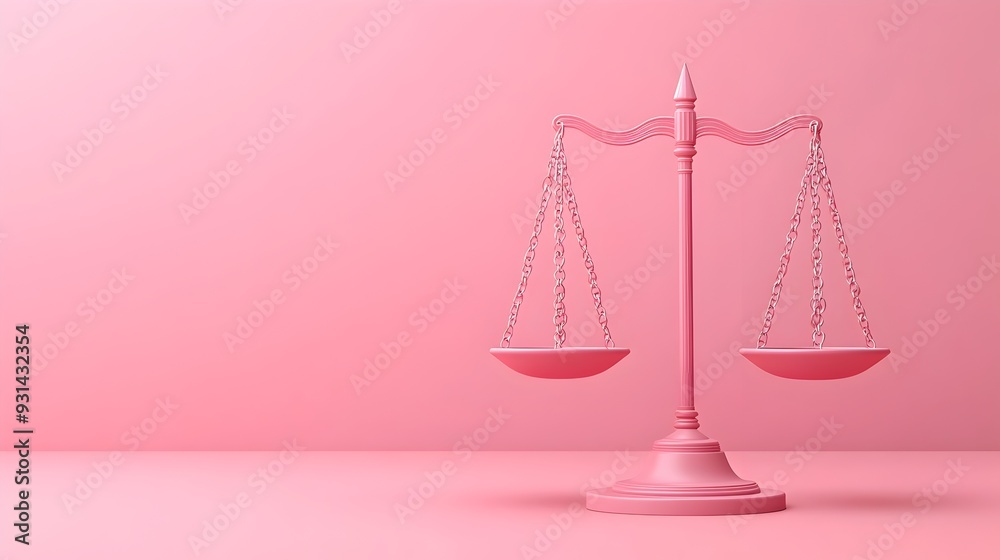 Balanced Justice Scales Symbolizing Before the Law in Flat Design
