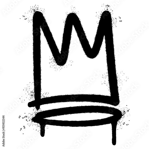 graffiti spray crown icon isolated on white background. vector illustration.