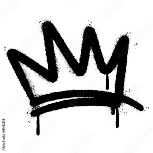 graffiti spray crown icon isolated on white background. vector illustration.